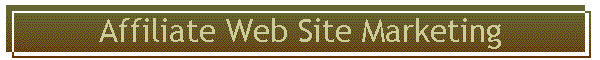 Affiliate Web Site Marketing
